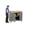 Little Giant Counter Height Bench Cabinet, 24" X 48", Solid Doors, Steel Top MB3LL2D2448 - alternate 2